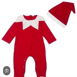 NwT Red Baby Onesie with Hat